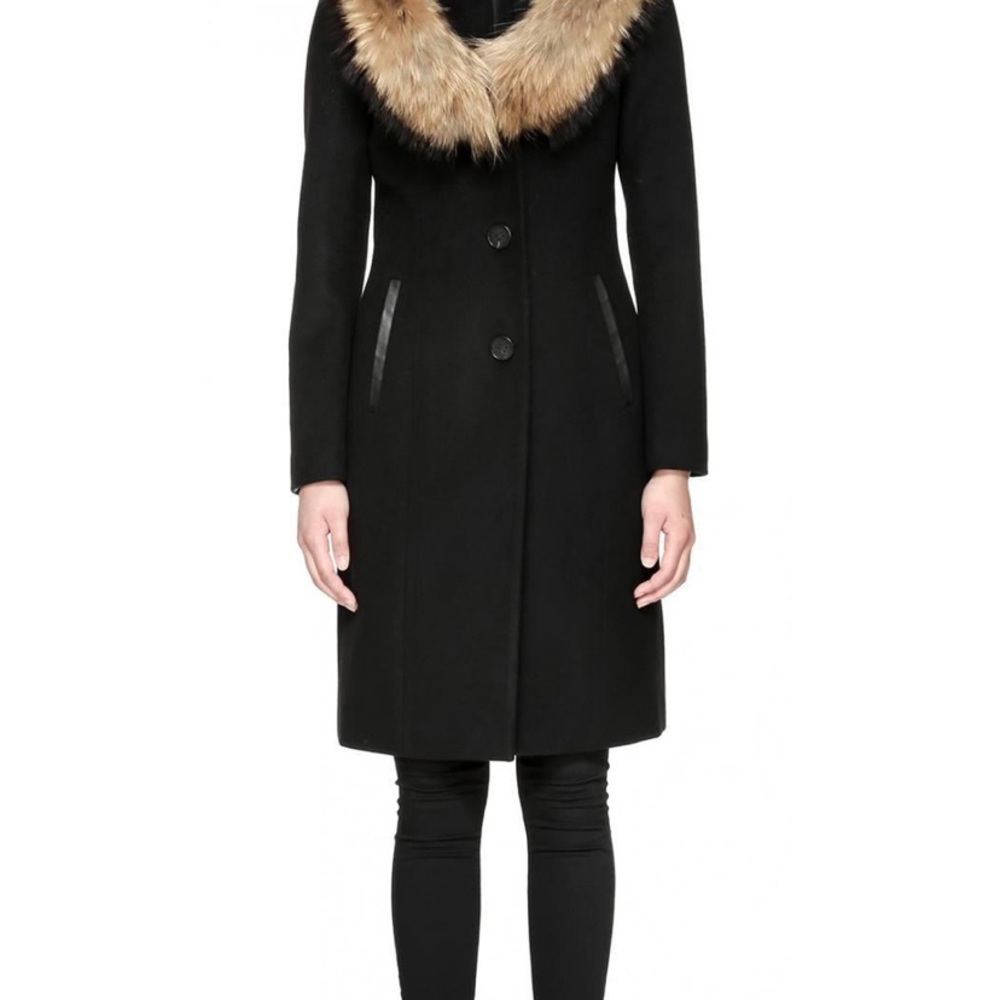 Mackage Mila fur trimmed wool coat